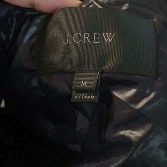 J. Crew | Navy Blue Quilted Down Insulated Shiny Field Puffer Vest C9300 | M - Picture 7 of 9